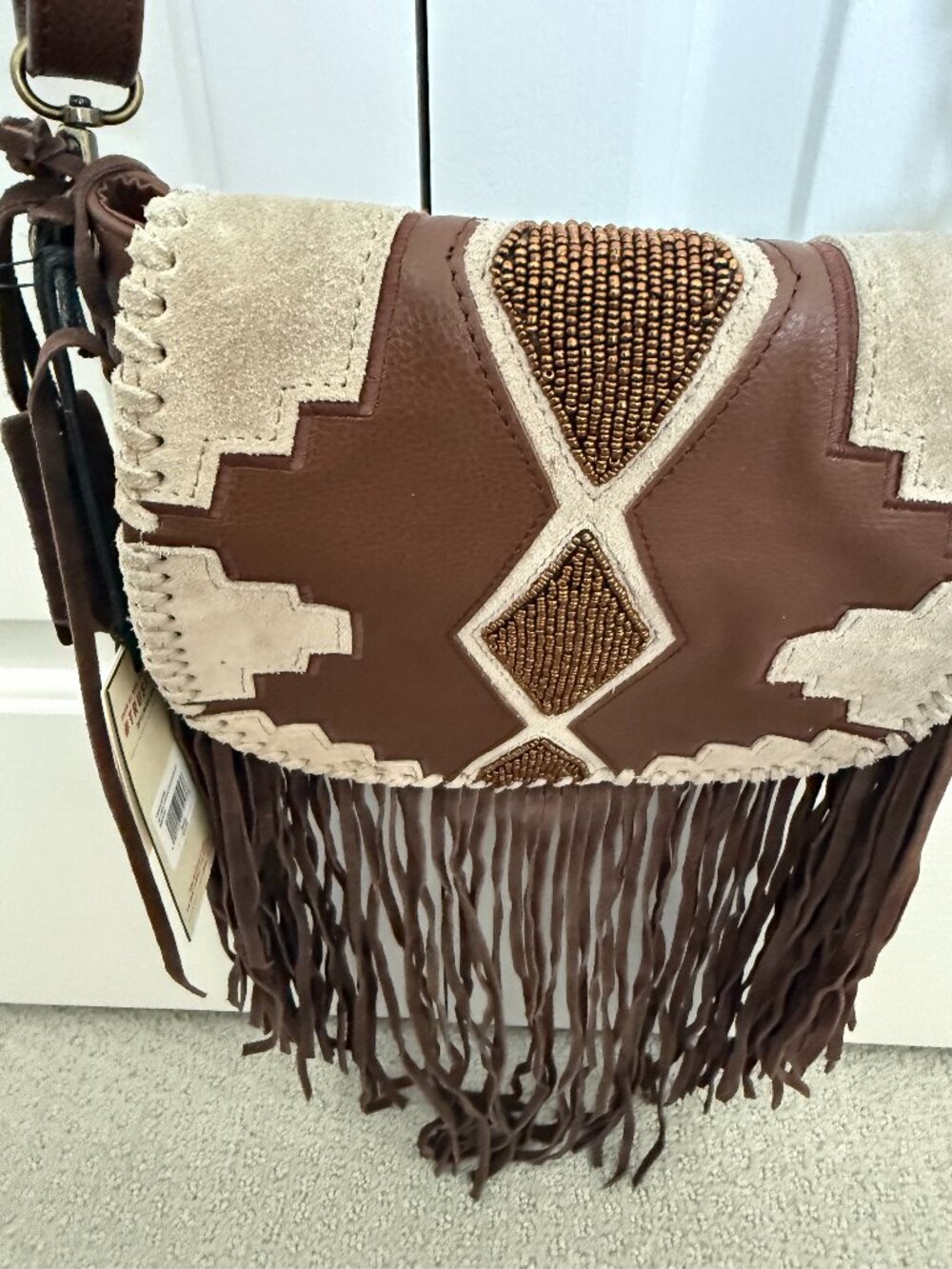 Idyllwind leather fringe crossbody purse